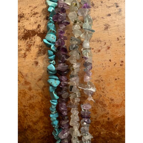 Set of 4 Gemstone Chip Necklaces - Picture 3 of 7
